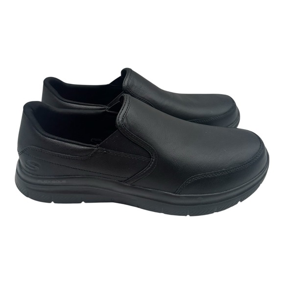 Skechers Work Advantage SR Bronwood Shoes Mens Sz 10 Back‎ Leather Slip On 77071